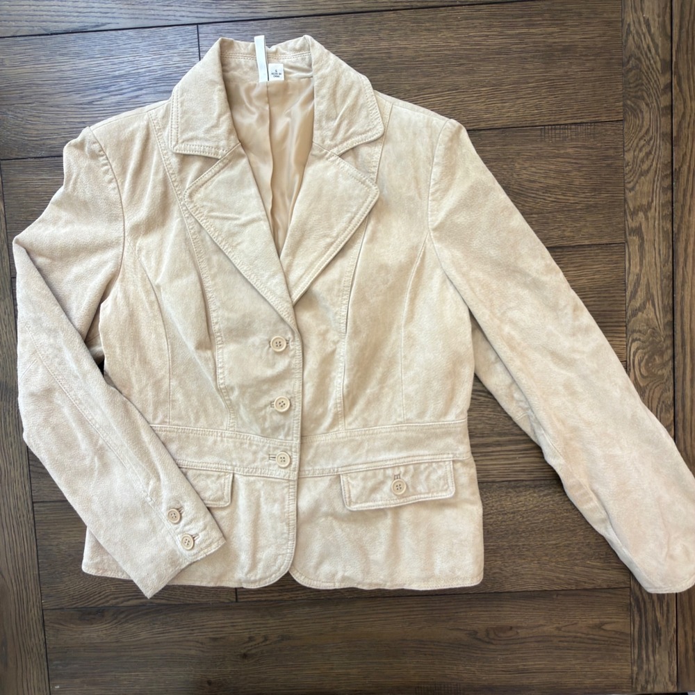 Vintage St. John's Bay Genuine Leather Jacket L Tan Pigskin Blazer Western